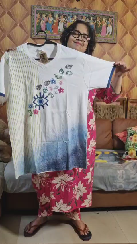 Cotton Block Print T-Shirt